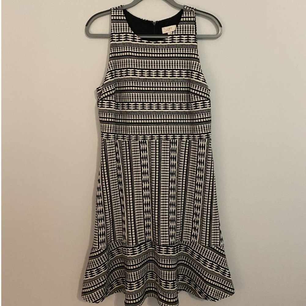 LOFT Outlet Black and White Dress